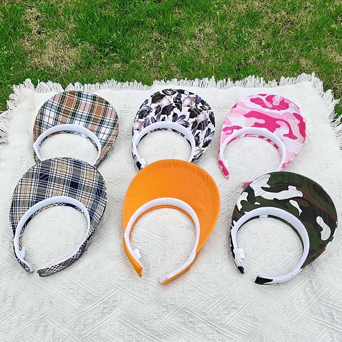 2 Pack Visor Women Men Sun Hat Clip On Visors Adjustable Sport Wide Brim Cap