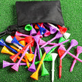 Golf Tees Plastic 3 1/4 inch Unbreakable 30 Pack with Pouch Bag, Durable Stable Available 83 mm Long Tee for Golfer Practice