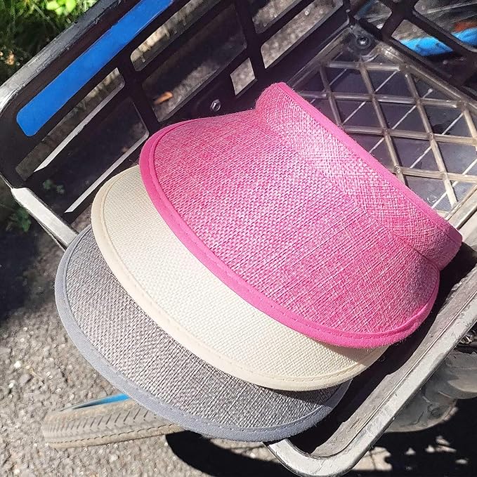 3 Pieces Clip On Visors Women Men Visor Sun Hats Hat Outdoor Sports Golf Beach Travel Tennis Cap