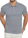 Lexiart Mens Golf Shirt Short Sleeve Dry Fit Print Moisture Wicking Performance Patterns Collared Polo Shirt with Pocket