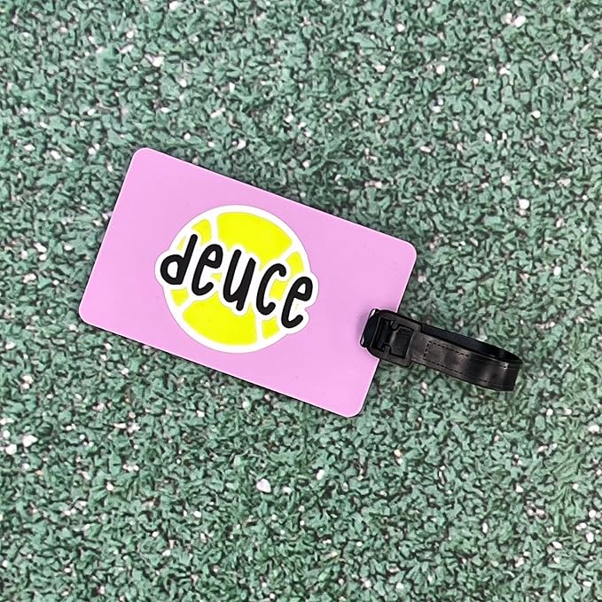 Tennis Bag Tag – Deuce Design, Durable Silicone Luggage Tag, Waterproof & Flexible, Secure Strap for Easy Bag Identification, Ideal Tennis Gift & Tournament Prize