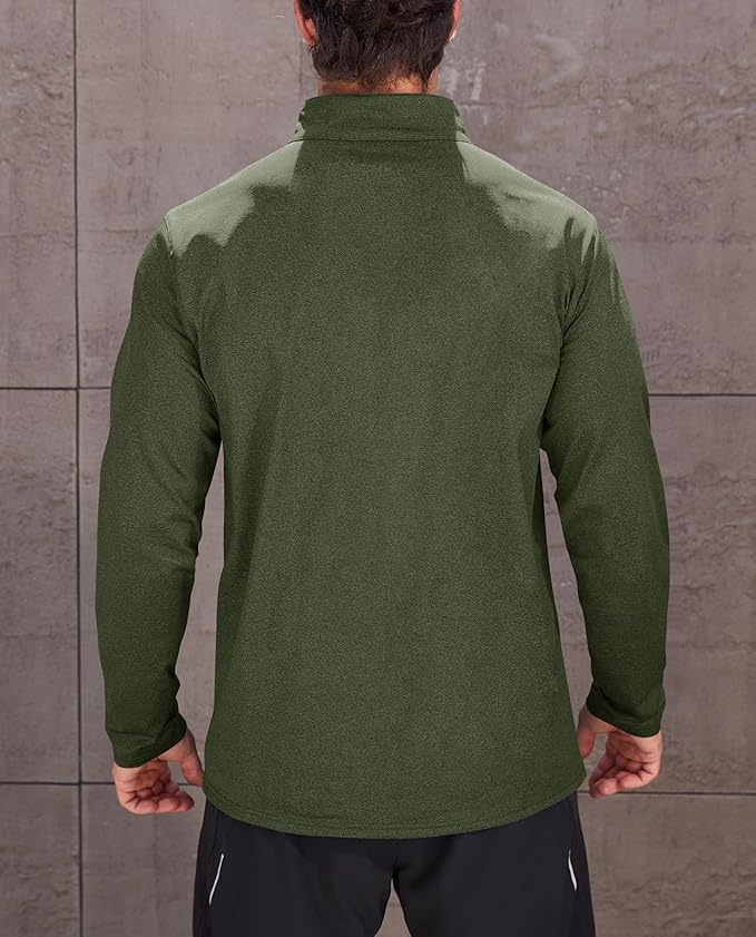 KEFITEVD Men's Quarter Zip Pullover Fleece Lined Long Sleeve Golf Shirt 1/4 Zip Sweatshirts Thermal Winter Sweaters