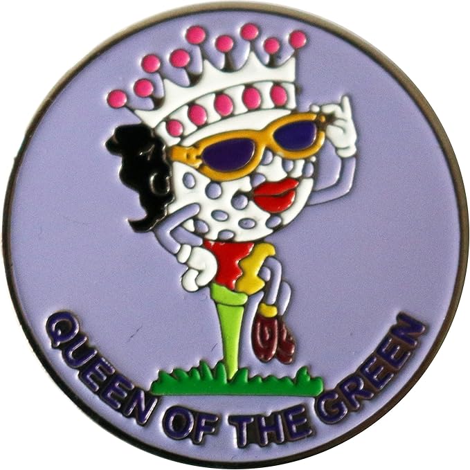 Queen of The Green Golf Ball Marker and Matching Hat Clip