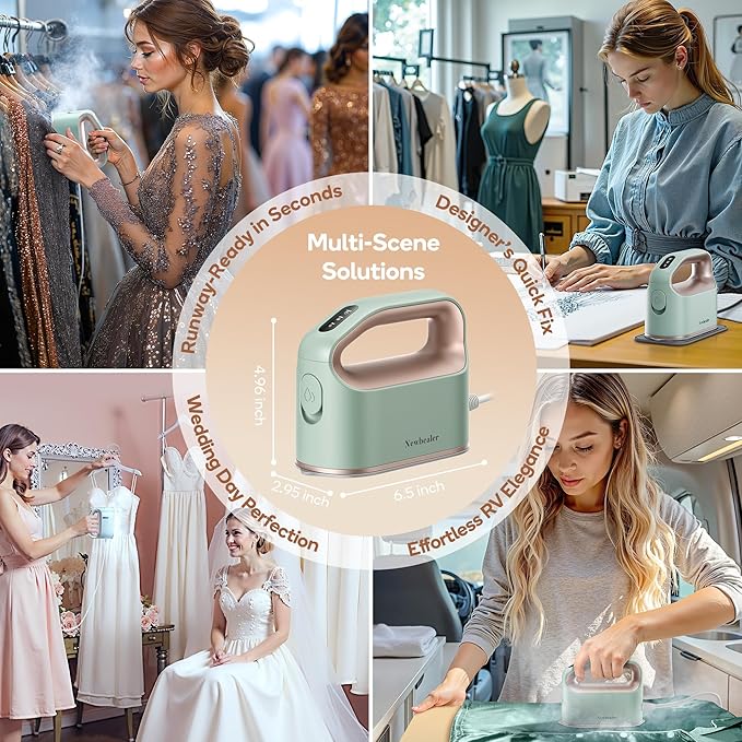Newbealer Smart Steam Iron for Clothes - 1200W Professional-Grade Turbocharged 3 Steam & 3 Dry Heat Modes, 45s Heat-Up, 6oz Tank, Auto-Off, Nonstick Ceramic Soleplate (120V Only)
