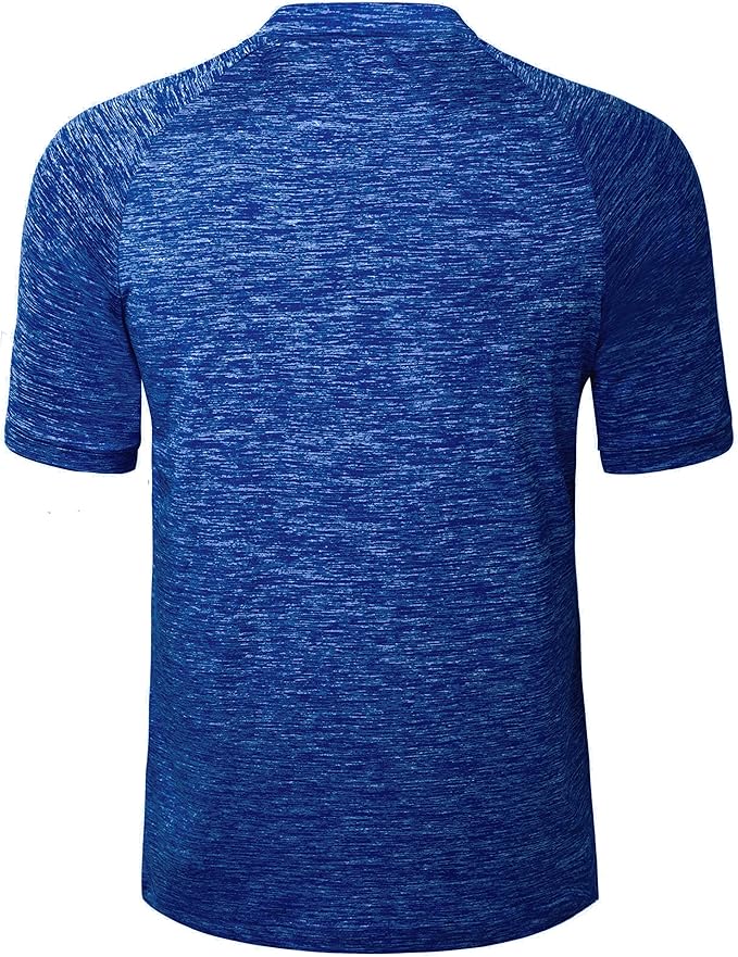 TAPULCO Mens Collarless Golf Shirts Short Sleeve Dry Fit Stretch Casual Breathable Lightweight Tshirts
