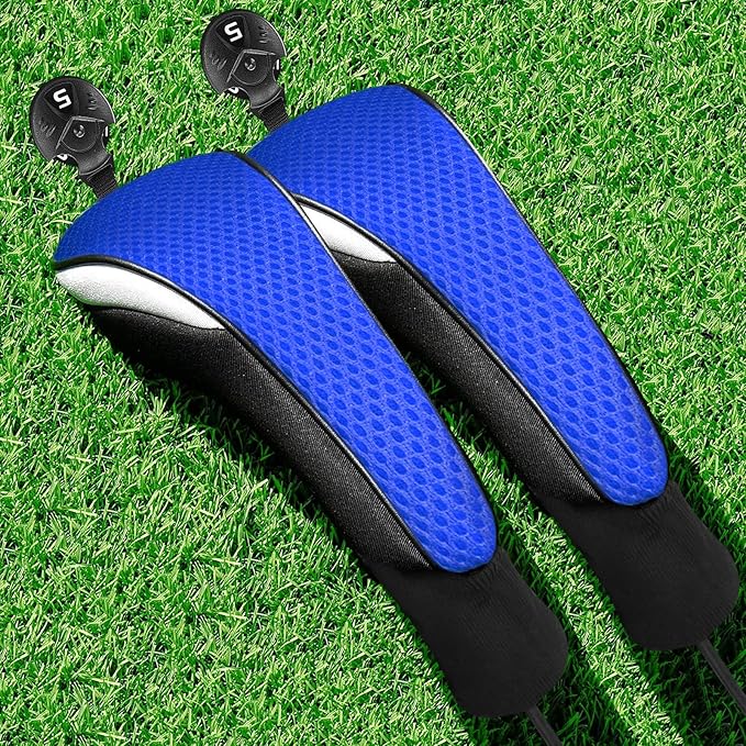 FINGER TEN Golf Club Head Covers Woods Hybrids 1/2/3/4 Pack, Headcovers Men Women 3 5 7 X with Interchangeable Number Tag, Fit All Wood Hybrid Clubs