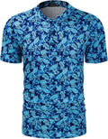TAPULCO Mens Collarless Golf Shirts Short Sleeve Dry Fit Stretch Casual Breathable Lightweight Tshirts