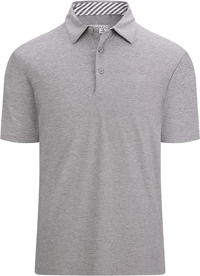 Alex Vando Mens Golf Shirt Moisture Wicking Quick-Dry Short Sleeve Casual Polo Shirts for Men