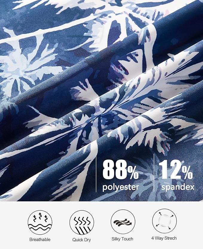 zeetoo Men's Polo Shirts Hawaiian Golf Polos Shirts Short Sleeve Performance Moisture Wicking Mens Golf Shirts