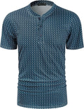 TAPULCO Mens Collarless Golf Shirts Short Sleeve Dry Fit Stretch Casual Breathable Lightweight Tshirts
