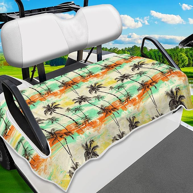 Golf Cart Seat Covers, Golf Cart Seat Towel Blanket, Suitable Yamaha, EZGO, Club Cars, Icon and More 2-Seats Cart, 100% Microfiber, Essential Golf Cart Accessories, 51'' x 31''