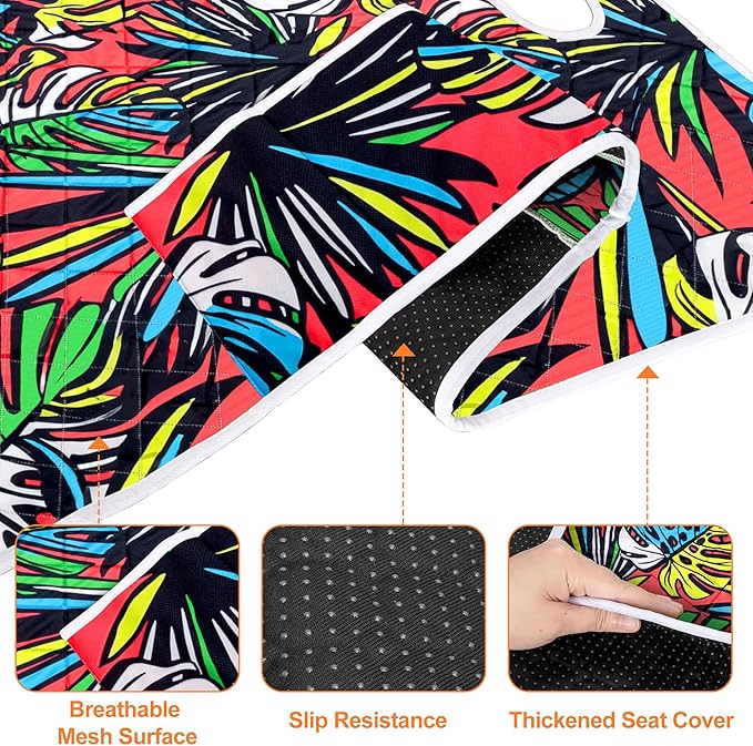 Golf Cart Seat Covers, Universal Golf Cart Seat Towel Blanket with 4 Front Pockets & Nonskid Bottom Fits for EZGO, Yamaha, Club Car and More 2 Person Seats Golf Carts