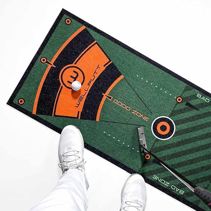 WELLPUTT - Golf Putting Training Mat - Classic Green 10ft