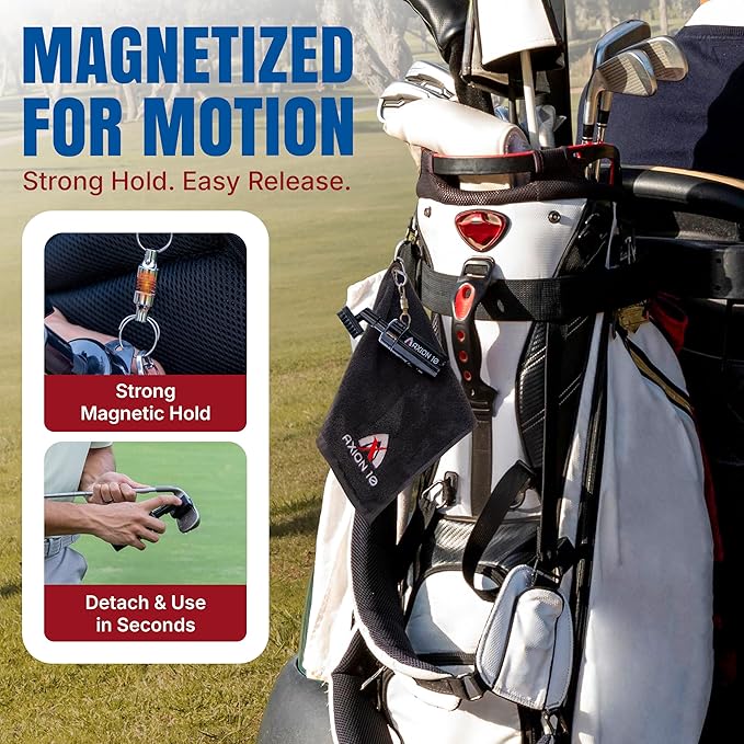 Golf Club Cleaning Brush – Premium Leak-Proof Water Golf Brush with Magnetic Clip & 13″ Towel, Nylon Bristle, Groove Cleaner Golf Club Cleaning Kit – Men’s Golf Accessories for Golfers