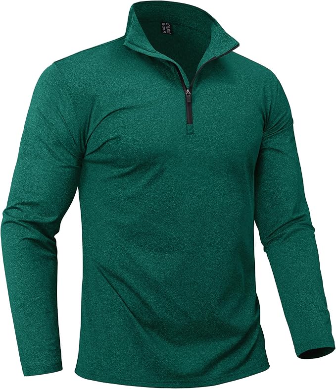 Boladeci Men's Quarter Zip Pullover Premium Fleece Lined Heather Long Sleeve Golf Shirts Midweight 1/4 Half Zip Sweatshirts