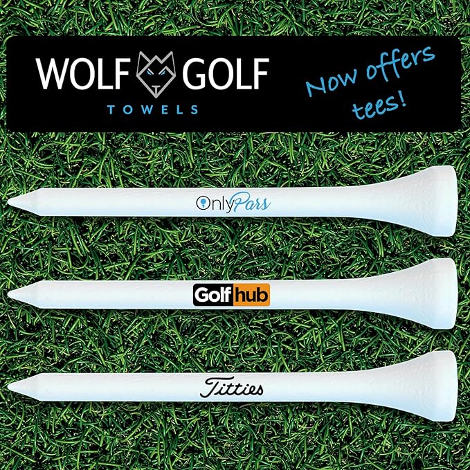 OnlyPars Golf Tees - Golf Hub Tees - Set of 36 Golf Tees - 3 Designs - Golf Tee Gift Set
