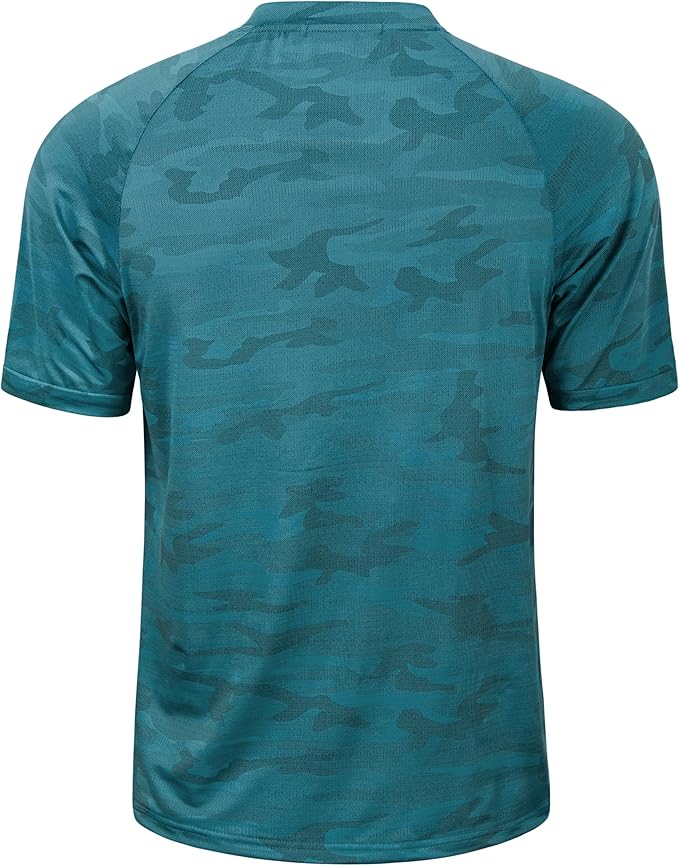 TAPULCO Mens Collarless Golf Shirts Short Sleeve Dry Fit Stretch Casual Breathable Lightweight Tshirts