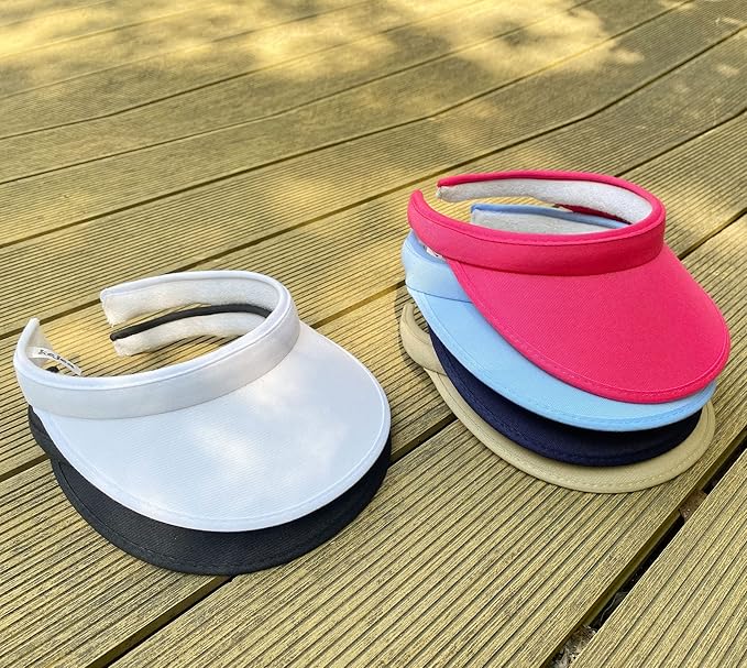 2 Pack Sun Visor Hats Women Men Clip On Wide Brim Visors Hat Outdoor Sports Golf Beach Travel Tennis Caps