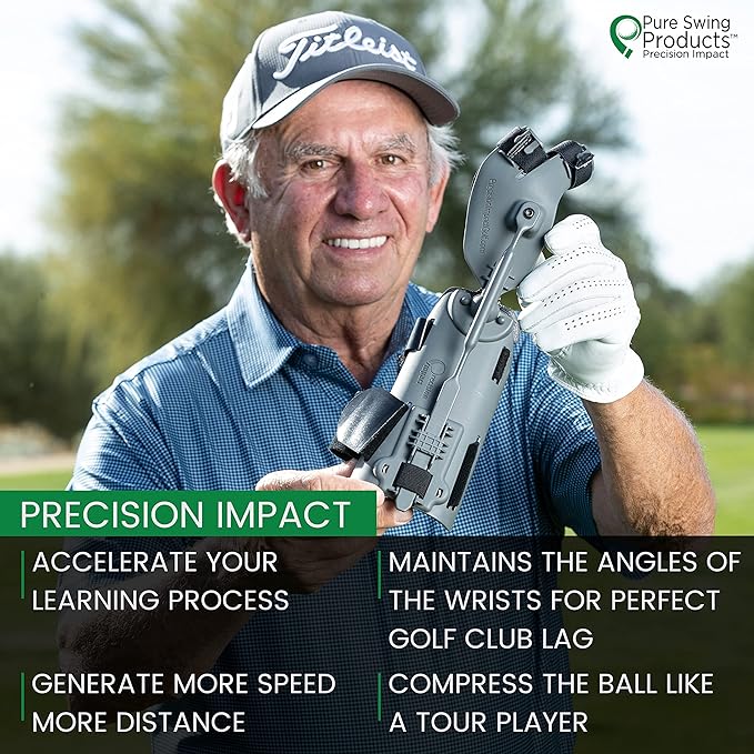 Precision Impact Golf Training Aid - Putting Trainer, Golf Swing Trainer, Golf Training Equipment, Golf Swing Trainer Aid, Golf Trainer, Golf Practice Equipment, Wrist Hinge Trainer