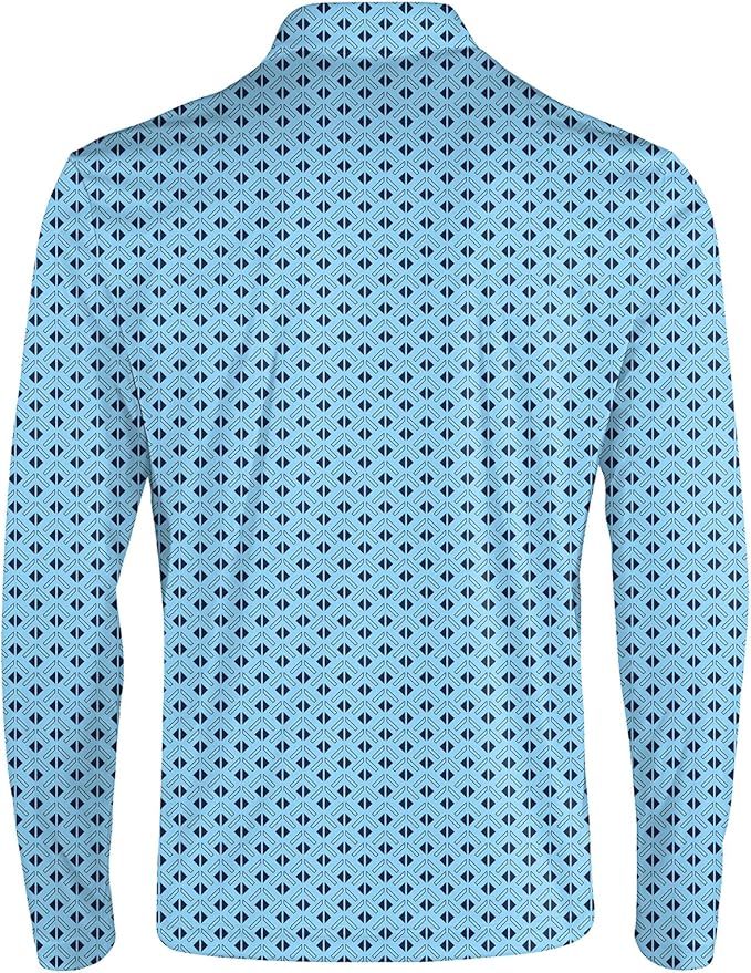 Men's Long Sleeve Golf Shirt Quick Dry 3 Button Work Fishing Outdoor Casual Collar Shirt