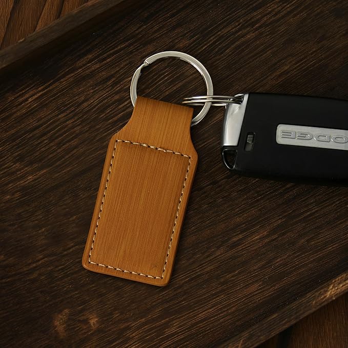 LaserGram Rectangle Keychain, Golfer Golfing, Personalized Engraving Included