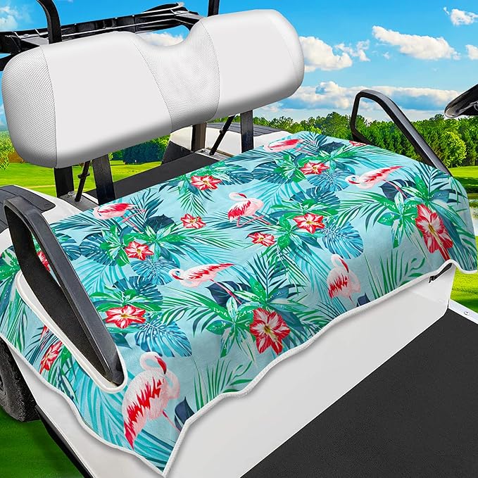 Golf Cart Seat Covers, Golf Cart Seat Towel Blanket, Suitable Yamaha, EZGO, Club Cars, Icon and More 2-Seats Cart, 100% Microfiber, Essential Golf Cart Accessories, 51'' x 31''