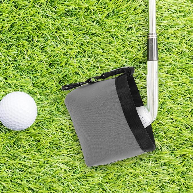Golf Club Cleaning Pouch with Gear Clip Hook Portable Golf Ball Cleaning Bag Removable Brush Holder for Men for Women