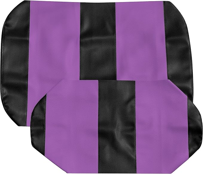 Seat Cover Replacement for Yamaha Drive or G-29 Golf Cart - Front Bench Seat - Premium Marine Vinyl - 5 Panel Stitching - Staple On Installation - Two-Tone Golf Cart Seat Covers (Black & Purple)