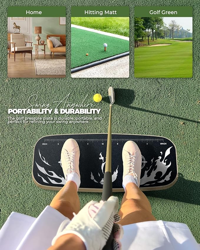 Golf Pressure Plate, Gravity Transfer Board Training Aid to Weight Shift Golf Training Aid for Indoor Practice, Golf Swing Speed Trainer for Beginners Correct Swing Sequence Tempo