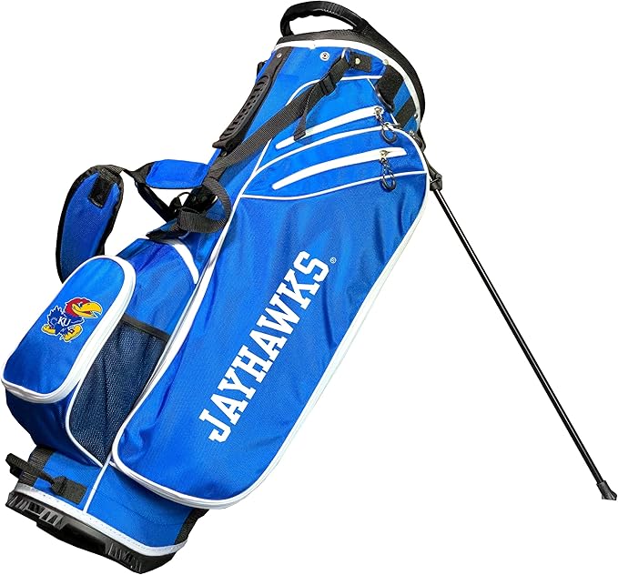 Team Golf NCAA Birdie Stand Golf Bag, Lightweight, 14-Way Club Divider, Spring Action Stand, Insulated Cooler Pocket, Hook-and-Loop Fastener Glove and Umbrella Holder & Padded Handles