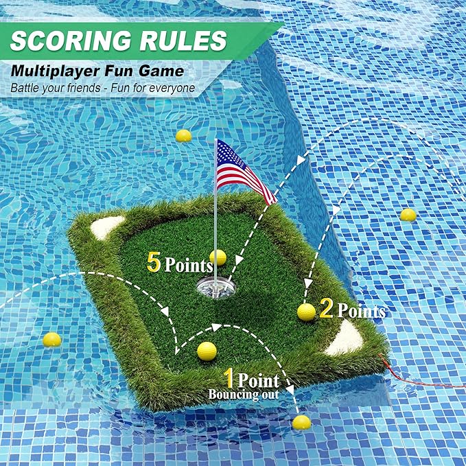 Foldable Chipping Net & Floating Green, Indoor Golf Practice Chipping Target, Backyard Golf Game & Gifts
