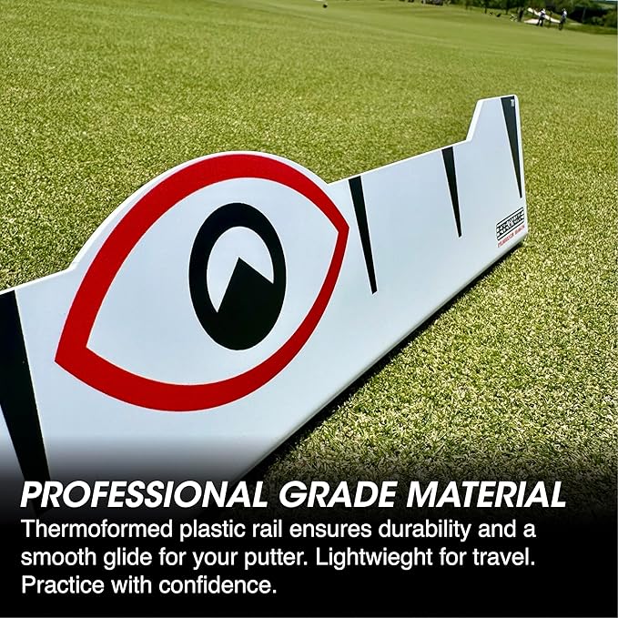 EyeLine Golf Quick Look Mirror and 70 Degree Edge Putting Rail – Compact Golf Training Aid for Putting Stroke with Slight Arc – Use on Indoor Greens or Outdoors