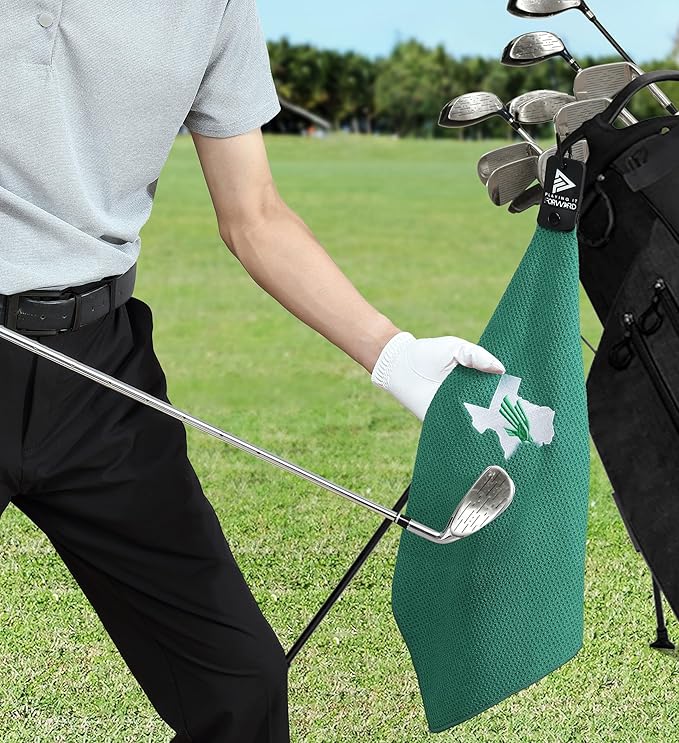Magnetic Golf Towel North Texas University - Waffle Weave Microfiber Towel with Ultra Strong Magnet & Clip for Secure Hold on Golf Bags & Cart - Ideal for Clubs & Accessories by Playing It Forward