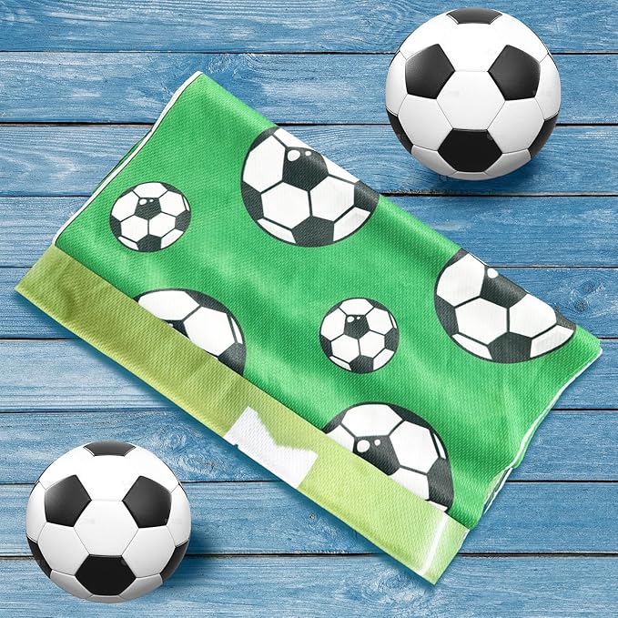 OPSO Soccer Cooling Towel Set, 40 x 12 inches, 12 Pack, Microfiber Sports Towels for Baseball, Soccer, Golf LCE Towel Microfiber Sports Towels for Player (Soccer 3)