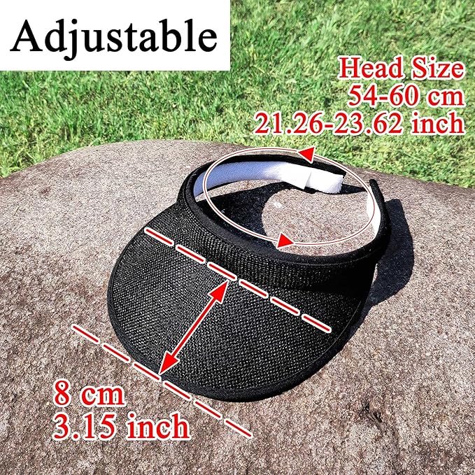 3 Pieces Clip On Visors Women Men Visor Sun Hats Hat Outdoor Sports Golf Beach Travel Tennis Cap