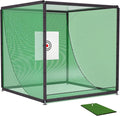 10X10X10FT Golf Practice Net Cage Metal Frame Hitting Net Kit for Backyard，Golf Sports Barrier Nets Batting Cage Training Simulators for Home