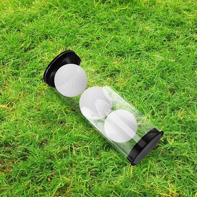 Garneck 2Pack Clear Golf Ball Storage Tube with Caps Plastic Golfs Case Portable Small Transparent Ball Carrier Box for Home and Shop Display