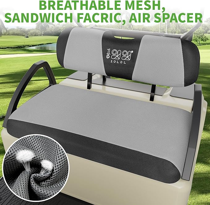 10L0L Universal Golf Cart Seat Covers Dress UP Older Golf Cart Durable Breathable Material Fit Like a Glove for EZGO TXT RXV Club Car DS, Easy to Install
