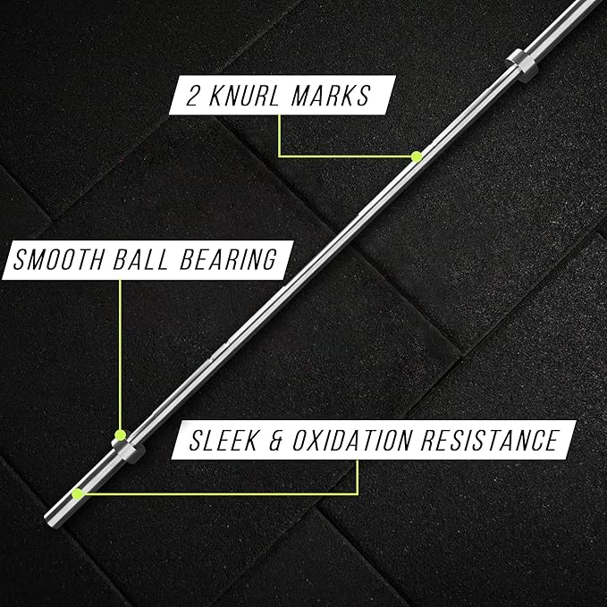 Rage Fitness Olympic Training Barbell – 6FT 15LB (300LB Capacity) OR 7FT 45LB (1500LB Capacity) – Home & Commercial Gym Weightlifting Bar for Squats, Deadlifts, Bench Press & Strength Training