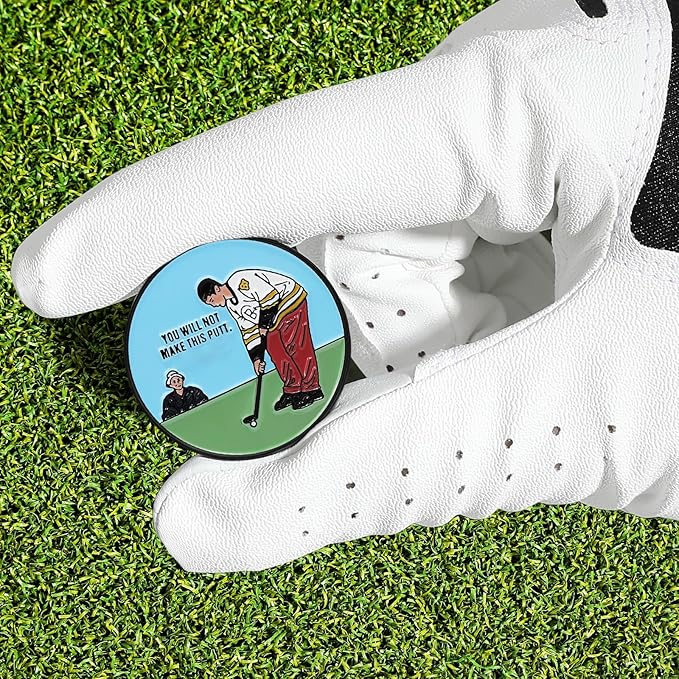 Enamel Golf Ball Marker with Magnetic Hat Clip - Funny Golf Accessories - Great Gift for Golf Lovers
