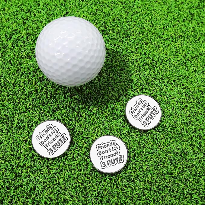 FINGER TEN Golf Ball Marker with Hat Clip Markers Assorted Patterns Value Gift Set Mark Golf Divot Tool Accessories for Men Women Kids