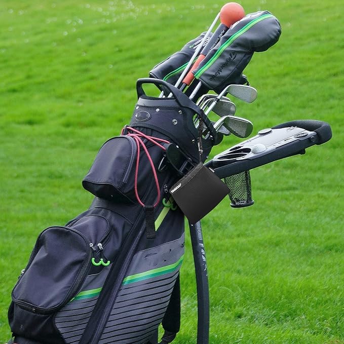 Golf Club and Golf Ball Cleaning Bag - Cleans Club Grooves, Waterproof Clean Face Tech, Detachable Clip, Machine Washable, Stay-Dry Exterior,Golfer Gifts for Men(2, Black)