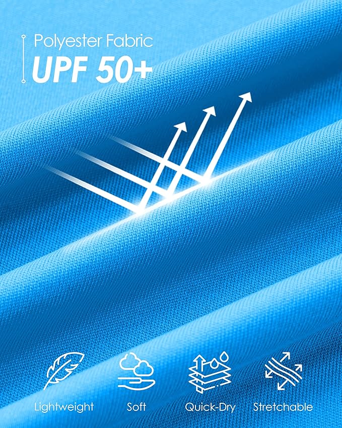 Boladeci Men's UPF 50+ Sun Shirts 1/4 Zip Long Sleeve SPF UV Protection Lightweight Quick Dry Quarter Zip Golf Shirts