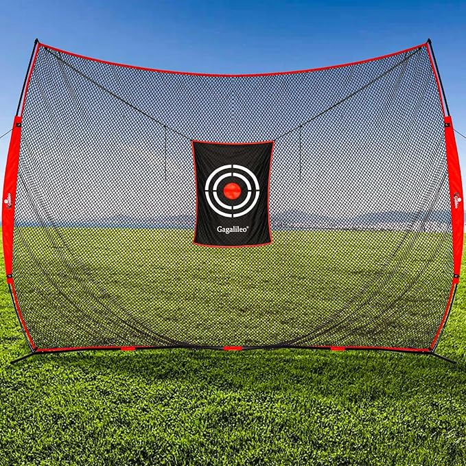 Gagalielo Golf Hitting Net：Professional Practice Accuracy with Target Mat Driving Swing Indoor Outdoor Training Backyard Garage Gift for Golfers