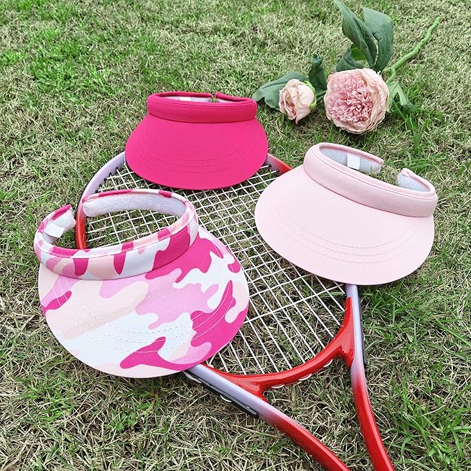 3 Pack Sports Sun Visor Hat Women Men Adjustable Clip On Visors Outdoor Golf Beach Cap