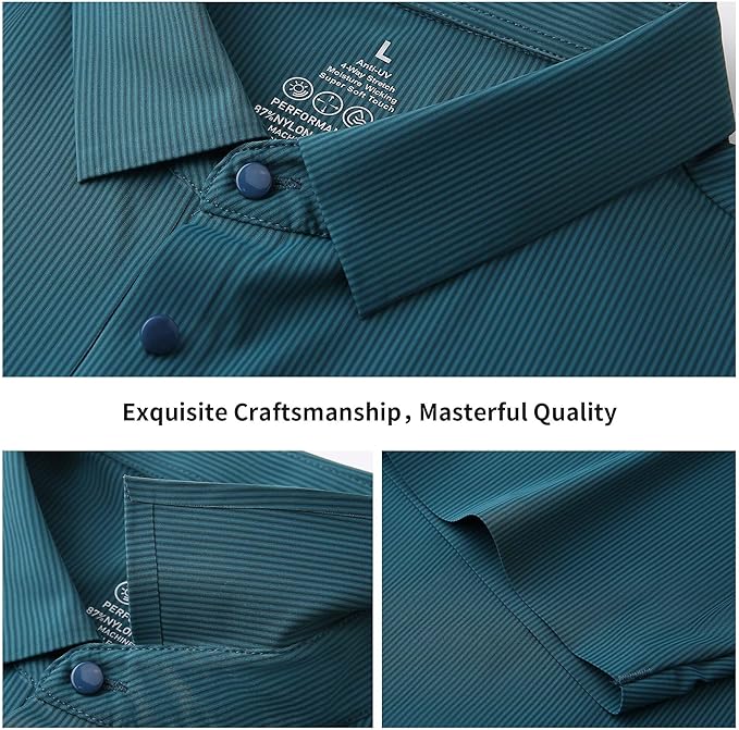 Esabel.C Golf Shirts for Men Dry Fit Performance Short Sleeve Print Moisture Wicking Collared Shirt