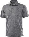 Golf Shirts Heather Polo Short Sleeve Dry Fit Lightweight Moisture Wicking Collared Shirts Casual Athletic Business