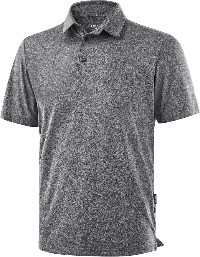 Golf Shirts Heather Polo Short Sleeve Dry Fit Lightweight Moisture Wicking Collared Shirts Casual Athletic Business