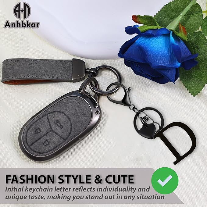 Metal Heart Alphabet Keychain for Women, Girls - Cute Initial Letter Accessories for Purse, Bag Charms and Backpack