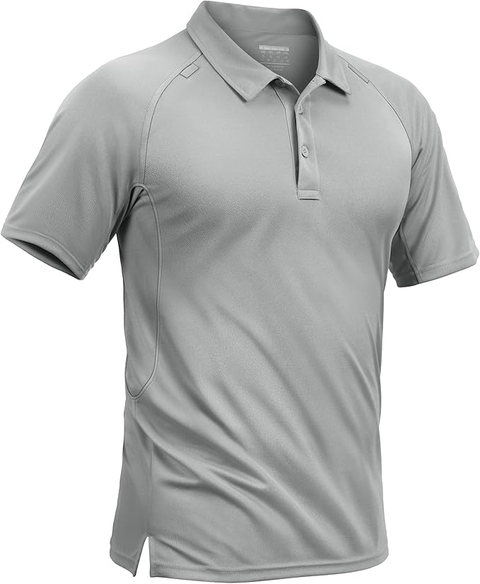 TACVASEN Men's Polo Shirts Short Sleeve Golf Polos Dry Fit UPF 50+ Performance Tactical Collared Hiking Shirt
